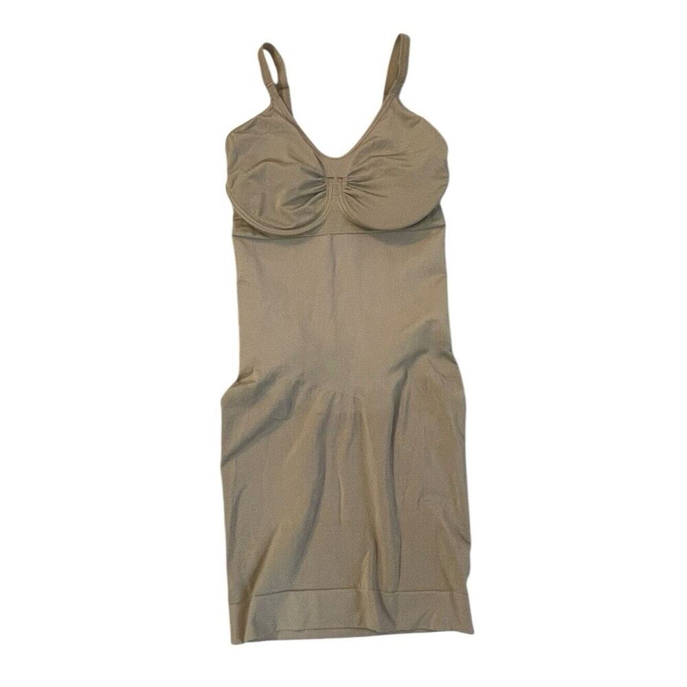 Spanx Dress Shapewear Nude Underwire Beige‎ Slimming Tummy Control Size Large